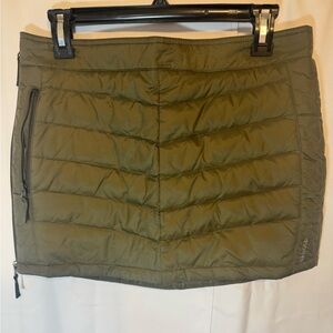 SKHOOP Short Down Skirt Med Olive Green Quilted Puffer Insulated Mini Side Zip